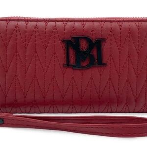 Badgley Mischka Vegan Leather Wallet Wristlet Zip Phone Pocket In Red C cyntoco0